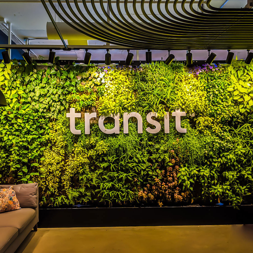 mur végétal hydroponique - La ligne verte - Mur vert Transit - Montréal